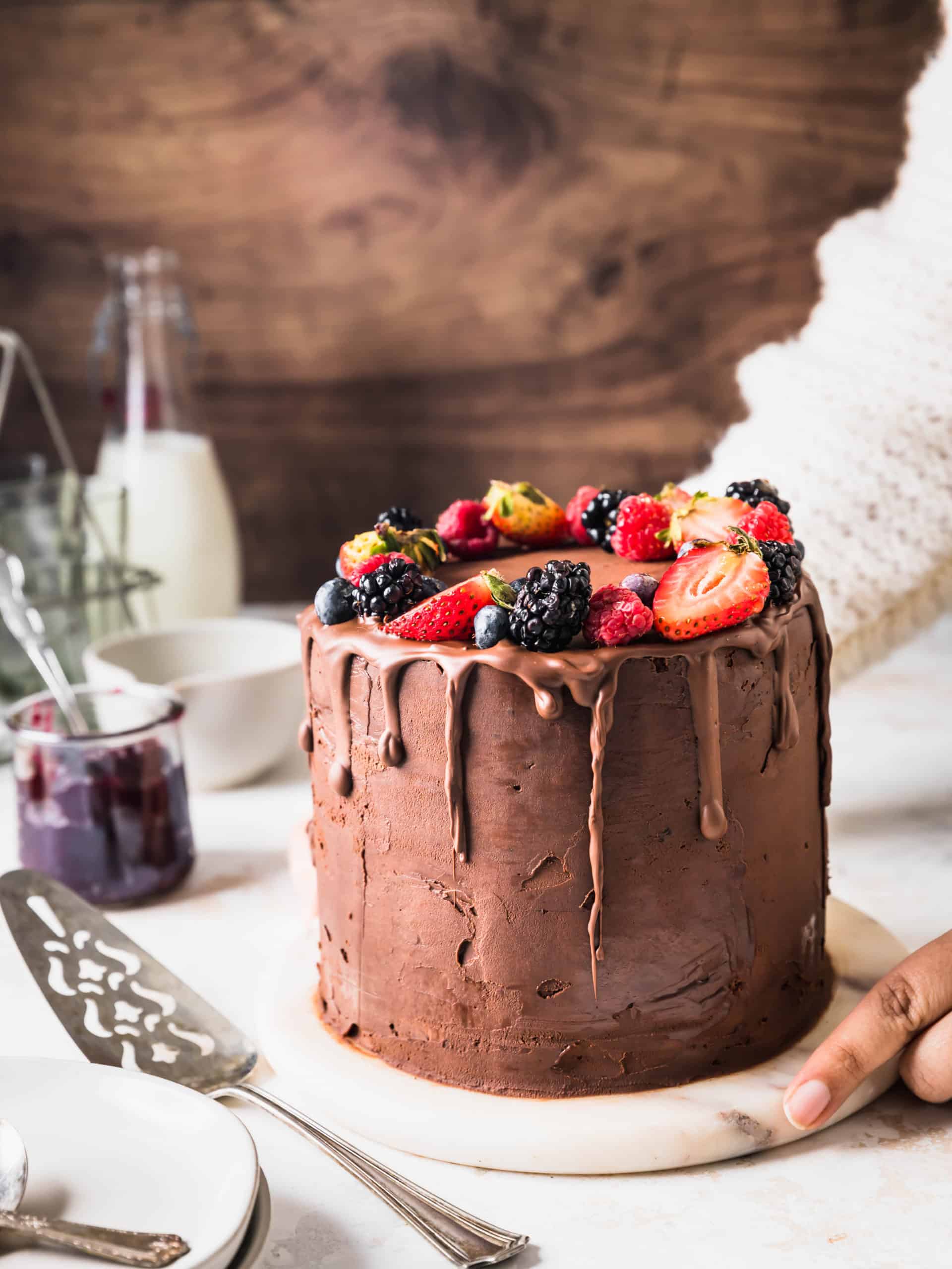 Chocolate Raspberry Cake with Mascarpone Frosting - Mon Petit Four