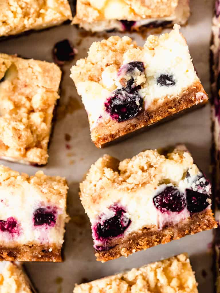 Lemon Blueberry Cheesecake Crumb Bars - DreamyBaker